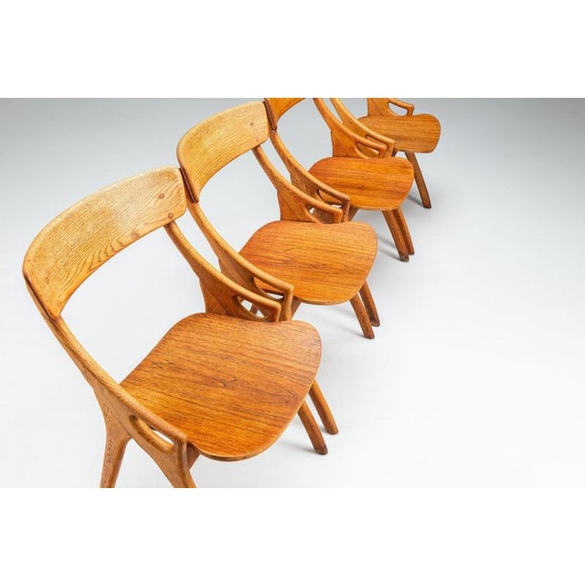 Dining Chairs in Teak by Arne Hovmand Olsen for Mogens Kold, Denmark, 1959, Set of 4 For Sale - Image 11 of 17