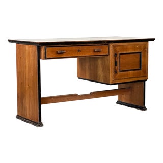 Art Deco Walnut Desk, 1940s For Sale