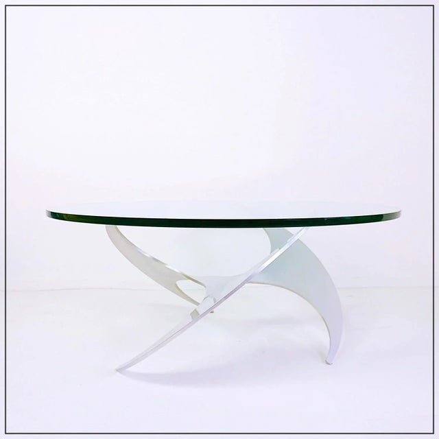 Aluminum Propeller Coffee Table attributed to Knut Hesterberg for Ronald Schmitt For Sale - Image 13 of 13