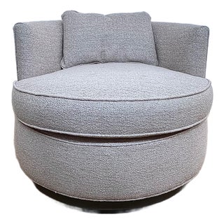 Kravet Provo Swivel Chair Round Lounge Chair Modern For Sale