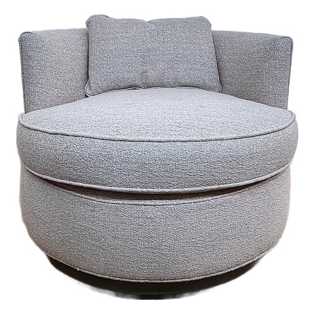 Kravet Provo Swivel Chair Round Lounge Chair Modern For Sale
