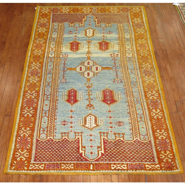 Vintage Sky Blue Moroccan Rug For Sale - Image 14 of 18