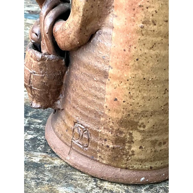 Vintage Handcrafted Ceramic Farmer Vase For Sale In West Palm - Image 6 of 12