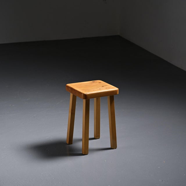 Vintage Pine Stool, France, 1980s For Sale - Image 11 of 11