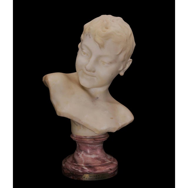 Stone Emile Jespers, Scherzo Bust, 1890, Marble For Sale - Image 7 of 9