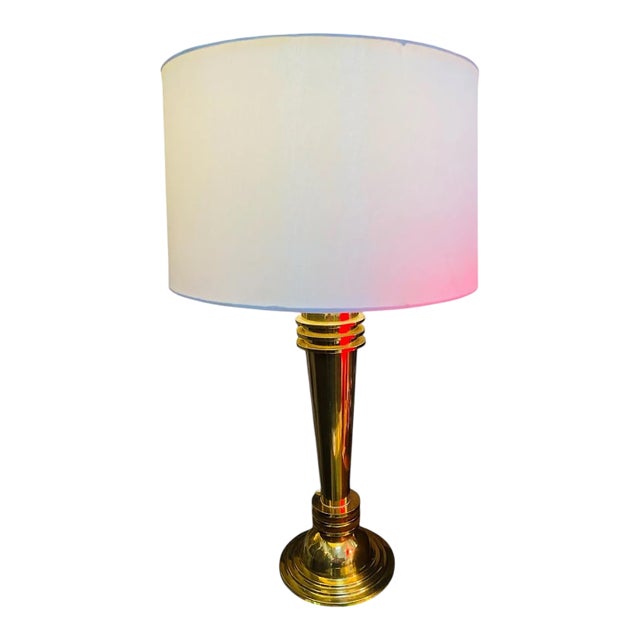 Early 20th Century Space Age Brass Table Lamp For Sale