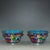 Metal Vintage Cloisonne Enamel Tea Bowls – 3.9" Dragon & Phoenix Cups - Pair For Sale - Image 7 of 9