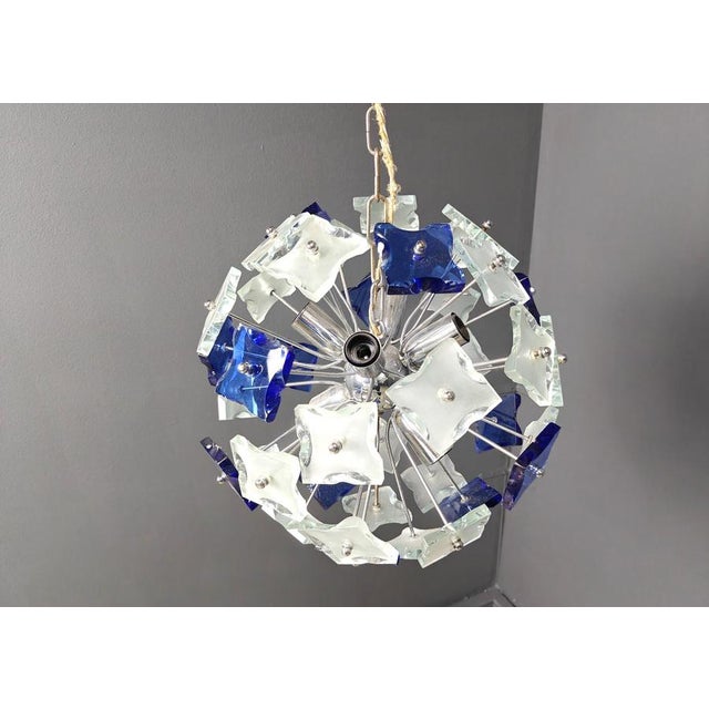Vintage Hammered Glass Sputnik Chandelier, 1970s For Sale - Image 11 of 13