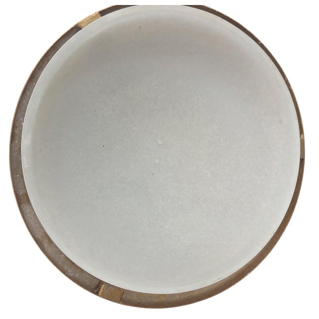 Pair of Hollywood Regency Gilt Acanthus Leaf & Frosted Glass Flush Mounts For Sale - Image 12 of 15