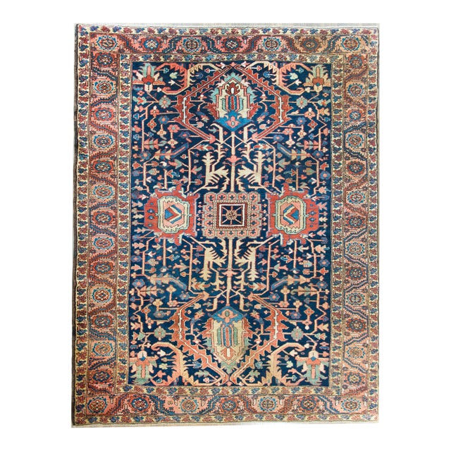 Rare Early 20th Century Persian Heriz Rug For Sale