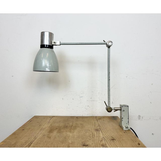 Industrial Grey Table Lamp from Elektrosvit, 1970s For Sale - Image 4 of 18