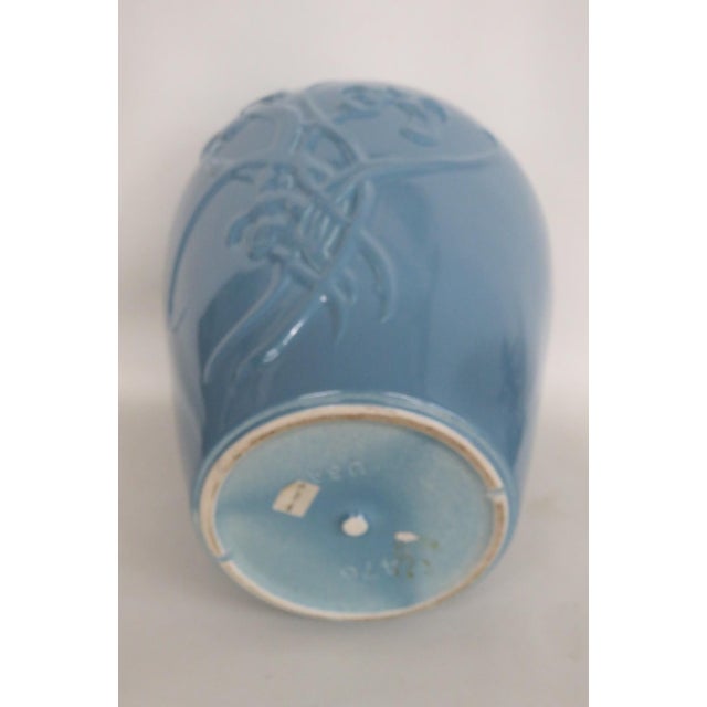 Ceramic Jaru of California 1980 Blue Ceramic Floral Tabletop Vase Model 476 Large 5149b For Sale - Image 7 of 11
