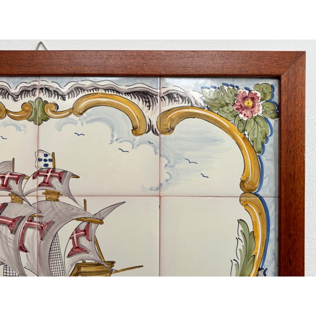 Italian Delft Inspired Majolica Tile Wall Mural Backsplash Art For Sale - Image 4 of 10