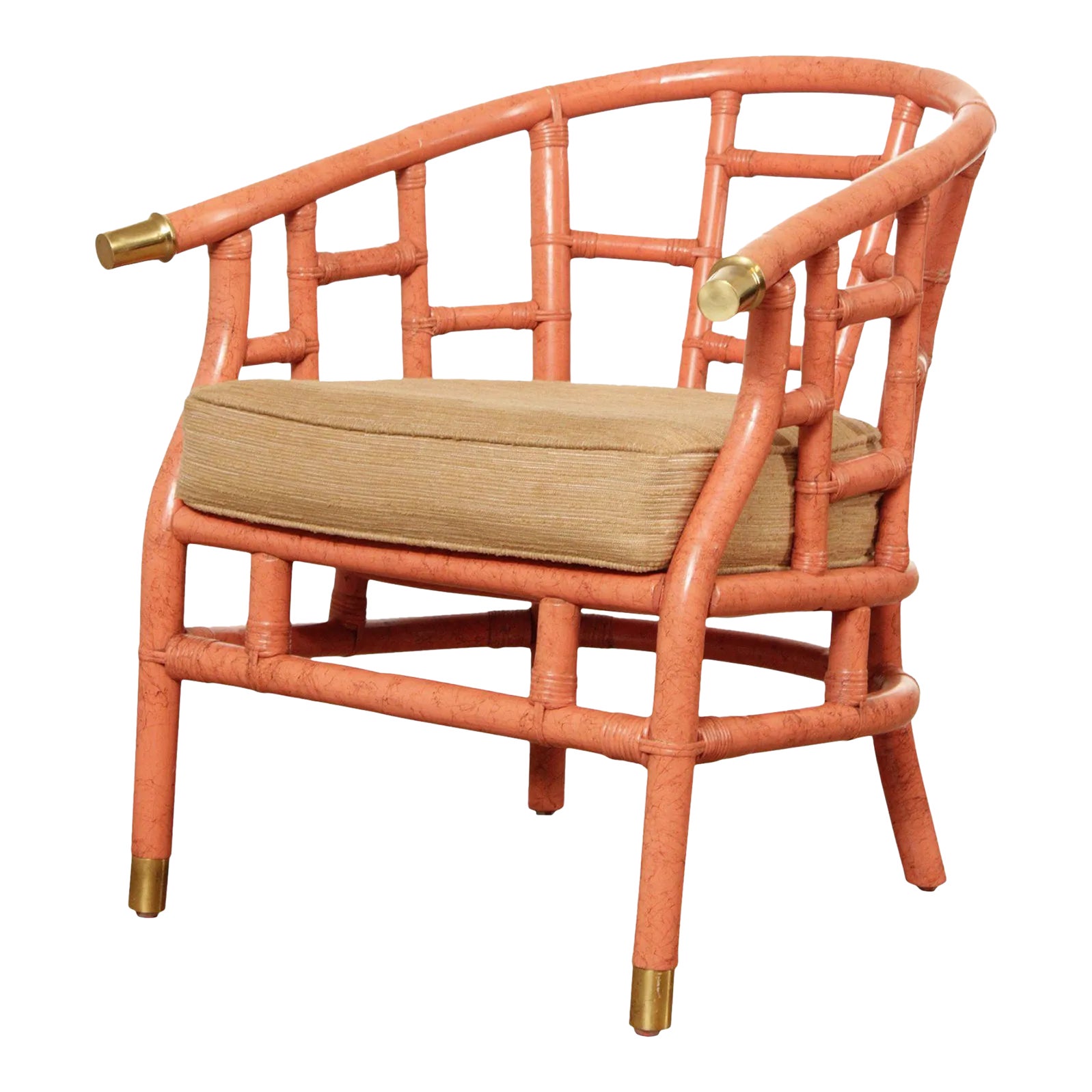 Vintage Ficks Reed Chinoiserie Inspired Curved Back Rattan Armchair ...