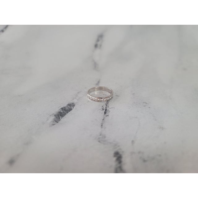 Contemporary Half Carat Channel Set Diamond Wedding Band, Size 3 For Sale - Image 3 of 4