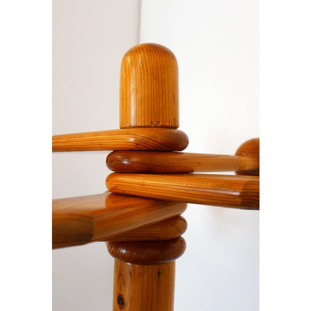 Freestanding Coat Rack with Swivel Ball Hooks in Pine Wood by Rainer Daumiller, 1960s For Sale - Image 9 of 13