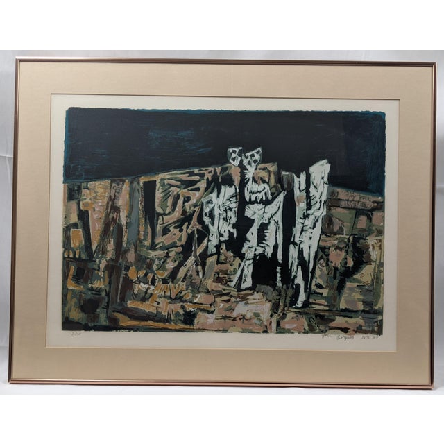 1980s Signed Limited Edition Yosl Bergner Lithograph, 20/135, Framed With Embossed Publisher's Blindstamp For Sale - Image 12 of 18