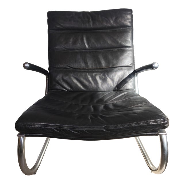 Leather Lounge Chair by Jorgen Kastholm for Kusch & Co., 1970s For Sale