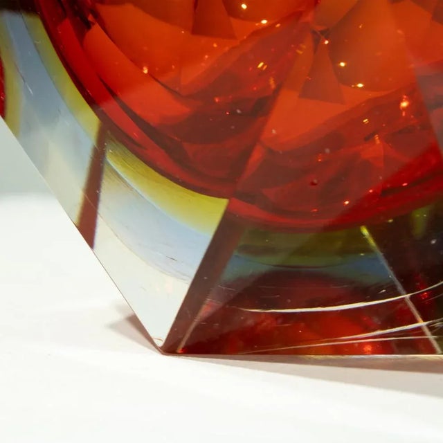 Glass Small Red Hand-Crafted Murano Vase attributed to Flavio Poli, Italy, 1970s For Sale - Image 7 of 9