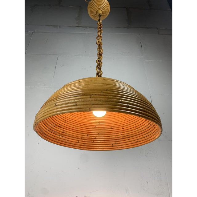 Midcentury Modern Pencil Bamboo Pendant Lamp, 1970s For Sale - Image 4 of 18