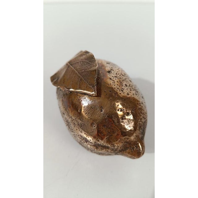 Sculptural Amalfi Coast Lemon Paperweight in Cast-Brass, 1970s For Sale - Image 18 of 18