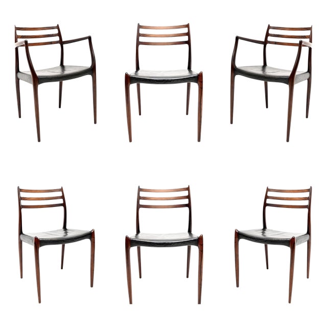 Danish Model 78 and 62 Dining Chairs by Niels Moller from J.L. Møllers, 1960s, Set of 6 For Sale