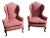 Mid 20th Century Queen Anne Mahogany Wing Chairs - A Pair For Sale
