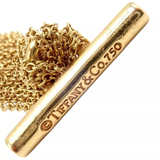 Tiffany and Co. Tiffany & Co. Yellow Gold Mesh Multi Strand Chain Toggle Bracelet For Sale - Image 4 of 11