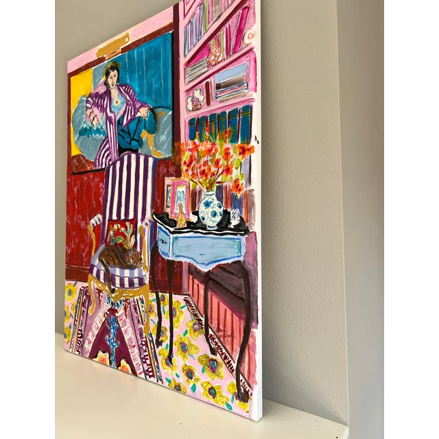French A Henri Matisse Inspired Painting "Woman in the Purple Robe" by Shann Spishak For Sale - Image 3 of 5