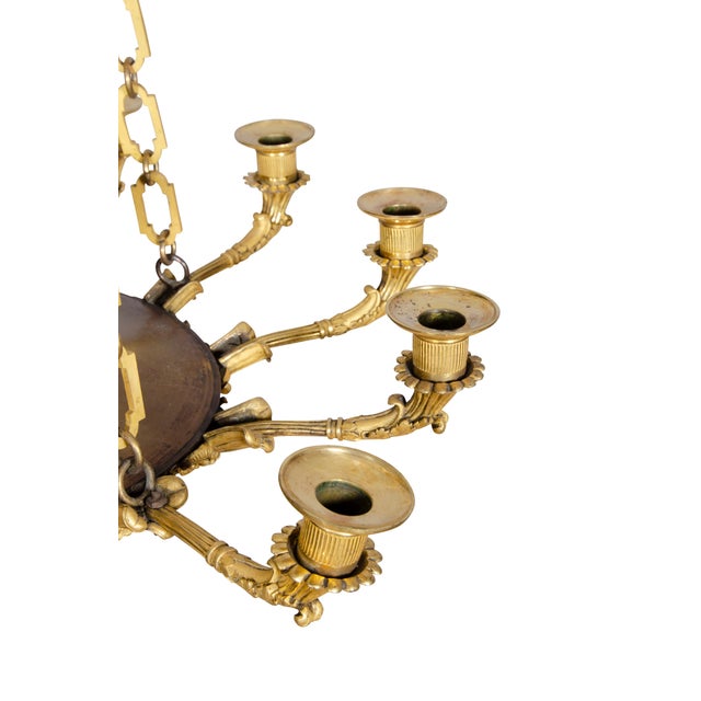 Charles X Bronze and Ormolu Chandelier For Sale - Image 4 of 13