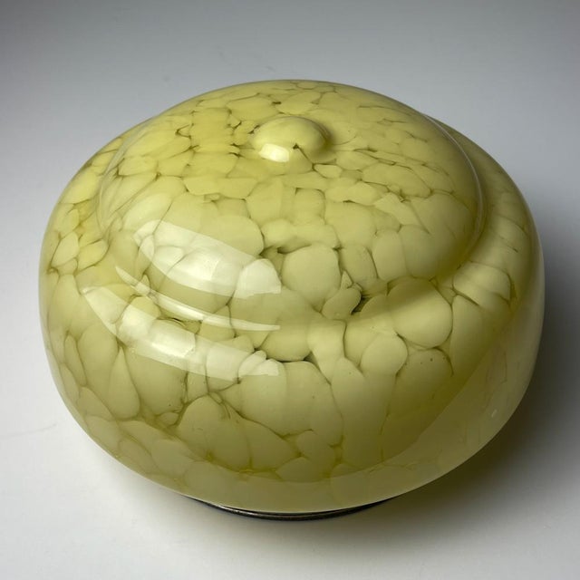 Art Deco Yellow Glass Ceiling Lamp, 1950s For Sale - Image 13 of 13