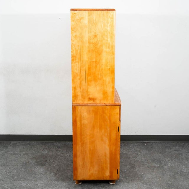 Mid-Century Modern Mid Century Modern Credenza Display China Cabinet Heywood Wakefield Champagne For Sale - Image 3 of 10