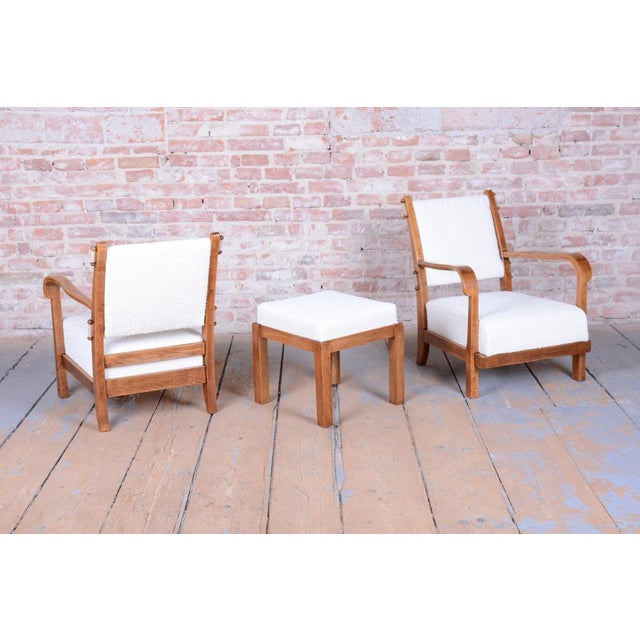 Art Deco Czech Armchairs in Oak attributed to Krásná Jizba, 1930s, Set of 2 For Sale - Image 14 of 18
