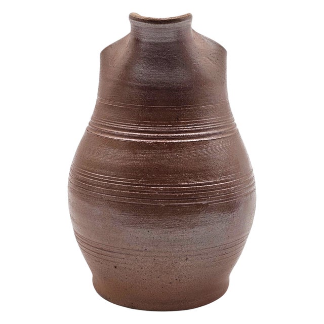 Brown Grès Du Berry French Salt-Glazed Stoneware Pitcher, 7" For Sale - Image 8 of 13