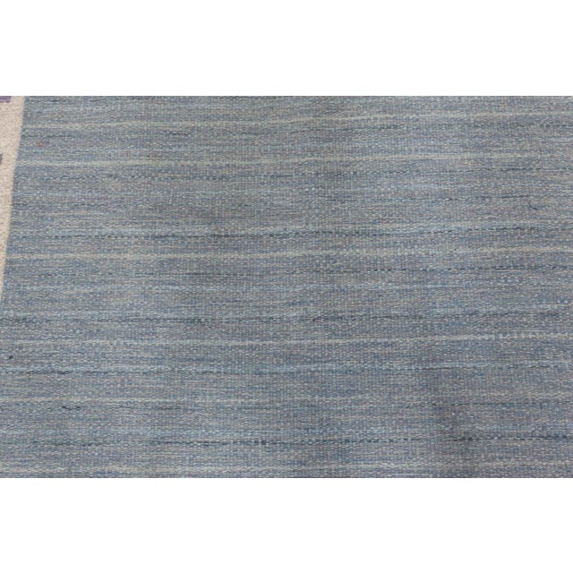 Mid-Century Modern Doris Leslie Blau Vintage Swedish Flat Woven Rug by Ingegerd Silow For Sale - Image 3 of 9
