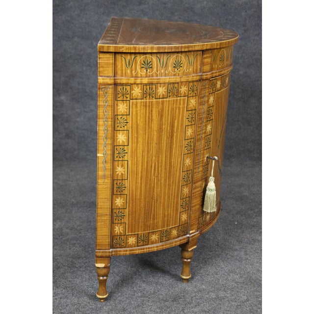 1920s Fine Antique English Made Floral Adams Painted Satinwood Commode Circa 1920s For Sale - Image 5 of 12