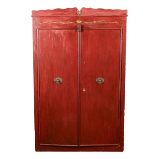 Painted Wardrobe in Wood and Metal For Sale