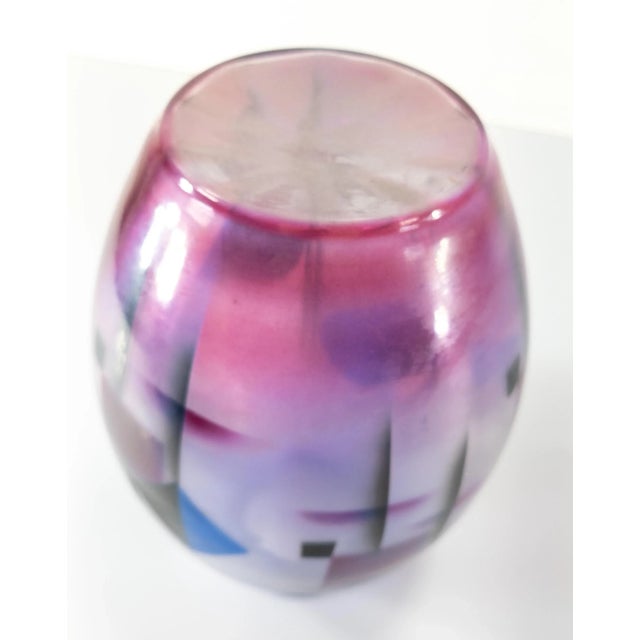 Transparent 1930's Art Deco Czech Art Glass Vase With Modernist Style For Sale - Image 8 of 10
