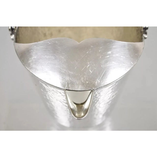 Silver Vintage T&t Hand Hammered Silver Plated Art Deco Small Watering Can Pitcher For Sale - Image 8 of 12