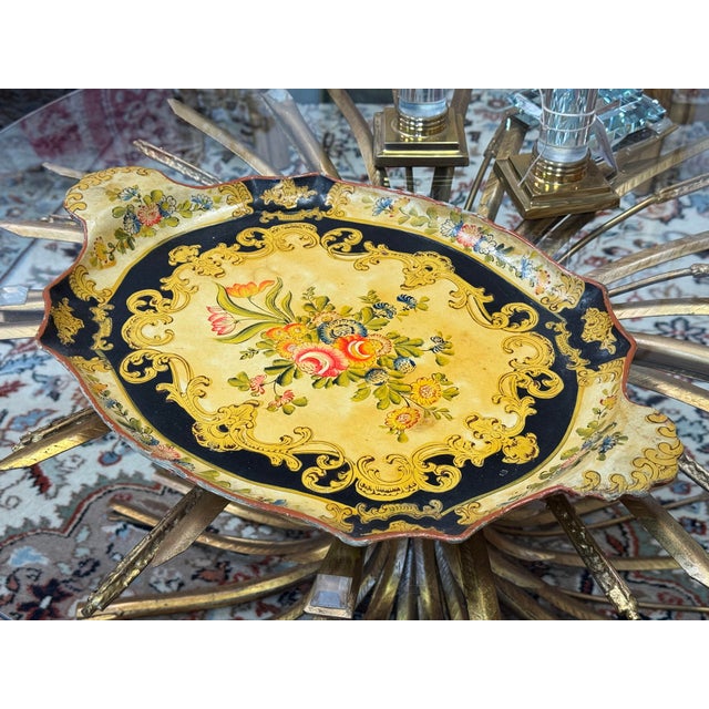 Hand-Painted Japanese Floral Tray For Sale - Image 10 of 10