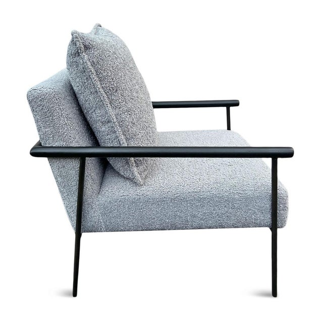 Grey Blue Sherpa Pillow Chair For Sale - Image 4 of 9