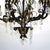 Vintage Ebonized & Gold Gilt Six-Light Foliate Form Crystal Chandelier C1940 For Sale - Image 6 of 7