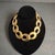 Vintage Chunky Gold Tone Collar Necklace Statement Maximalist Crescent Moon C Link 17" Unsigned but very a nice quality...