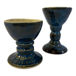 Set of 2 Studio Pottery Goblets For Sale