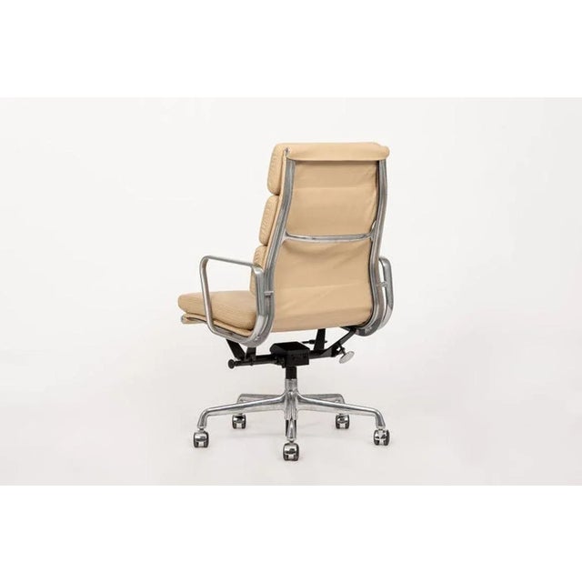 Tan Eames Herman Miller Tall Leather Office Chair Aluminum Group For Sale In Detroit - Image 6 of 13