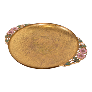 Louis Comfort Tiffany Furnaces Favrile Bronze Doré and Enamel Footed Centerpiece Bowl or Tazza