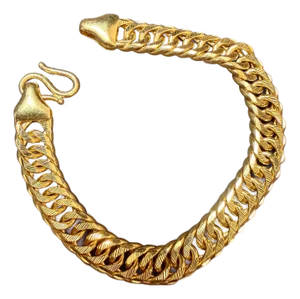 Link 24 Karat Pure Yellow Gold Solid Bracelet, 73 Gm, Unisex , 8 Inch
