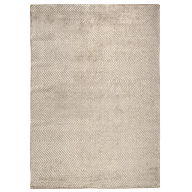 Transitional Wyllis Hand loom Viscose Silver Rug-14'x18" For Sale - Image 3 of 3