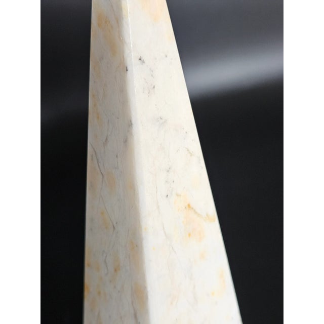 Vintage White Polished Solid Marble Obelisk For Sale In Austin - Image 6 of 9