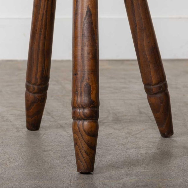 1950s French Wood Tripod Stool For Sale - Image 10 of 10